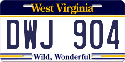 WV license plate DWJ904