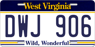 WV license plate DWJ906