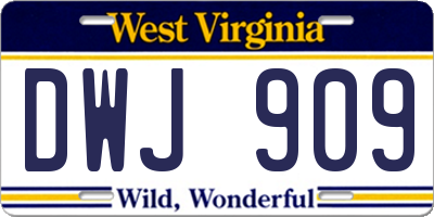 WV license plate DWJ909