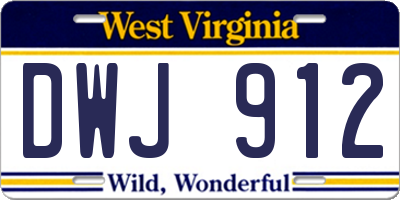 WV license plate DWJ912