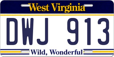 WV license plate DWJ913