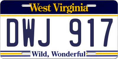 WV license plate DWJ917