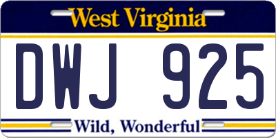 WV license plate DWJ925