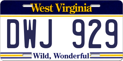 WV license plate DWJ929