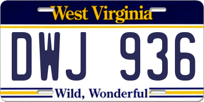 WV license plate DWJ936