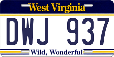 WV license plate DWJ937