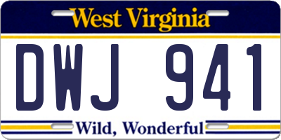 WV license plate DWJ941