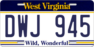 WV license plate DWJ945