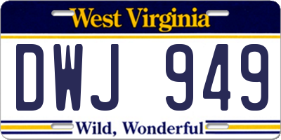 WV license plate DWJ949