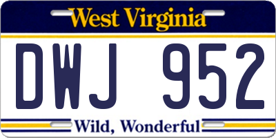 WV license plate DWJ952