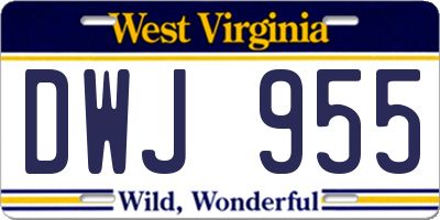 WV license plate DWJ955