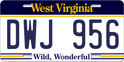 WV license plate DWJ956