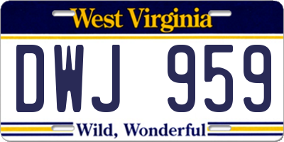 WV license plate DWJ959