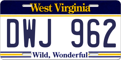 WV license plate DWJ962