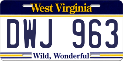 WV license plate DWJ963
