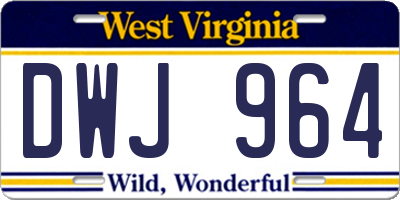 WV license plate DWJ964