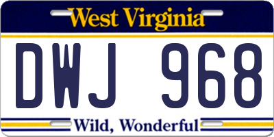 WV license plate DWJ968