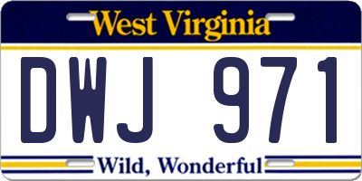 WV license plate DWJ971