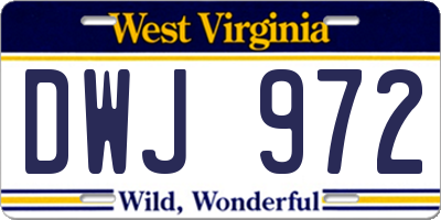 WV license plate DWJ972