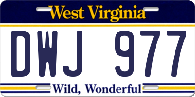 WV license plate DWJ977