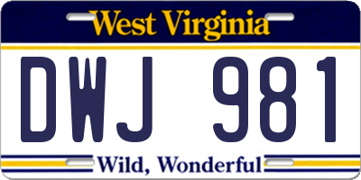 WV license plate DWJ981