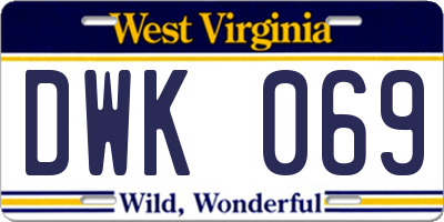 WV license plate DWK069