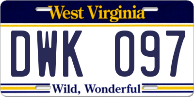 WV license plate DWK097