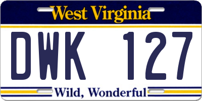 WV license plate DWK127