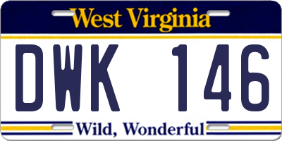 WV license plate DWK146