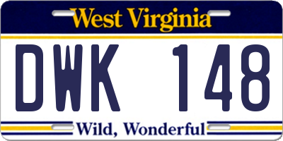 WV license plate DWK148