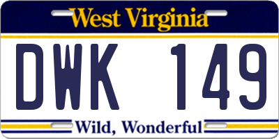 WV license plate DWK149