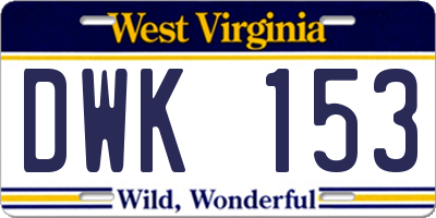 WV license plate DWK153