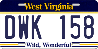 WV license plate DWK158