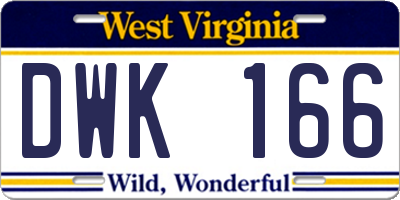 WV license plate DWK166