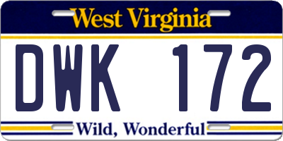 WV license plate DWK172