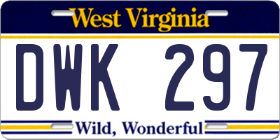 WV license plate DWK297