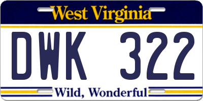 WV license plate DWK322
