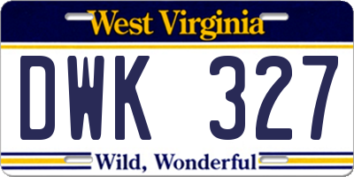 WV license plate DWK327
