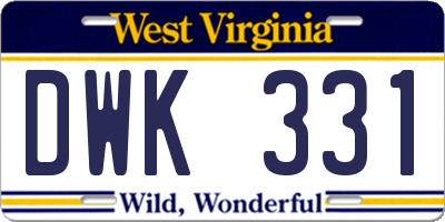 WV license plate DWK331