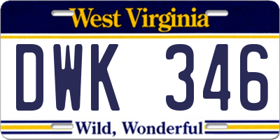 WV license plate DWK346