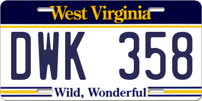 WV license plate DWK358
