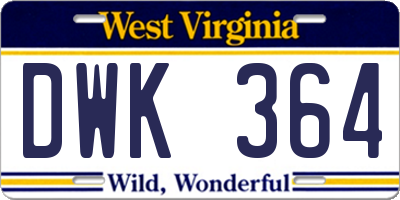 WV license plate DWK364