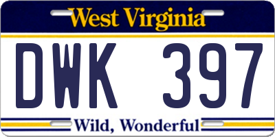WV license plate DWK397