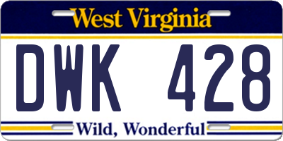 WV license plate DWK428