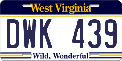WV license plate DWK439