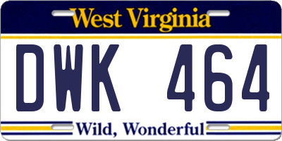 WV license plate DWK464