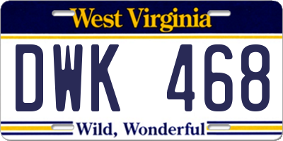 WV license plate DWK468