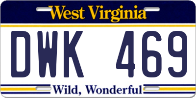 WV license plate DWK469