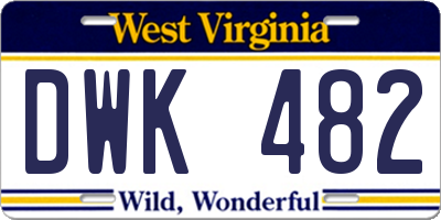 WV license plate DWK482