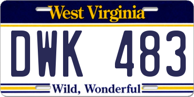 WV license plate DWK483